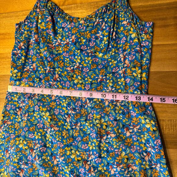 Zara Floral Midi Dress Feminine Flowy Spring Lightweight Small Blue Pink - Picture 11 of 13